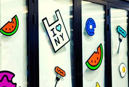 Window sticker labels showing print quality and finish options