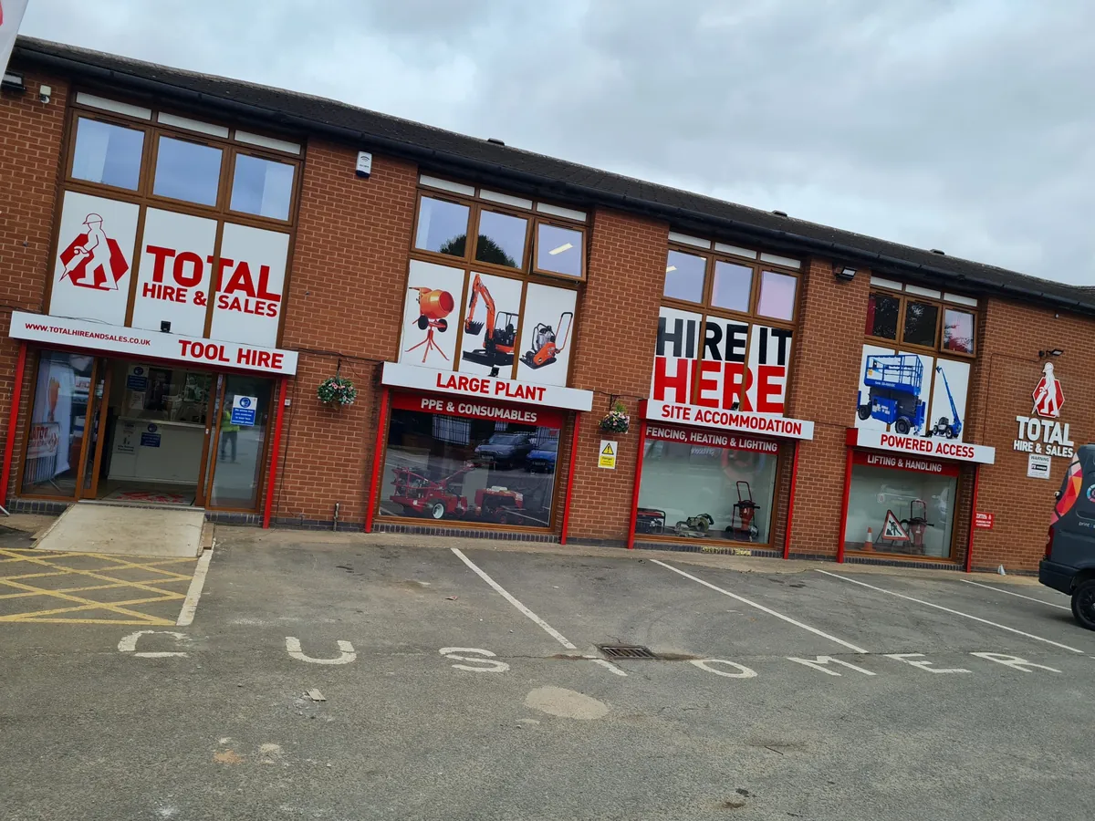 Large outdoor building signage produced by a local large format printer in Derbyshire